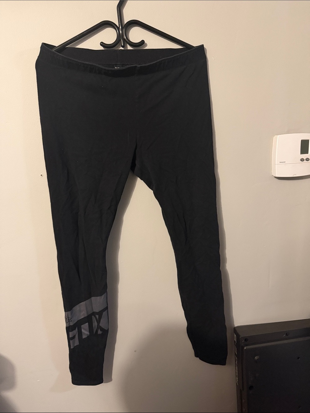 Fox Black Girls' Leggings with Gray Logo Detail